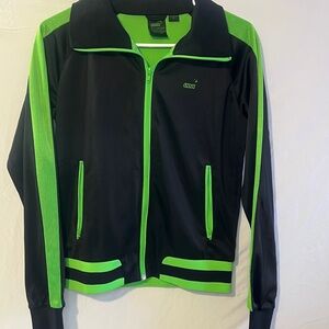 Women's Black Jacket with Neon Green Trim